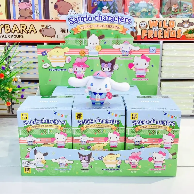 

Authentic TOPTOY Cartoon Sanrio Family Cheerful Sports Event Series Collectible Figure Blind Box Hello Kitty Ornament Toy gift