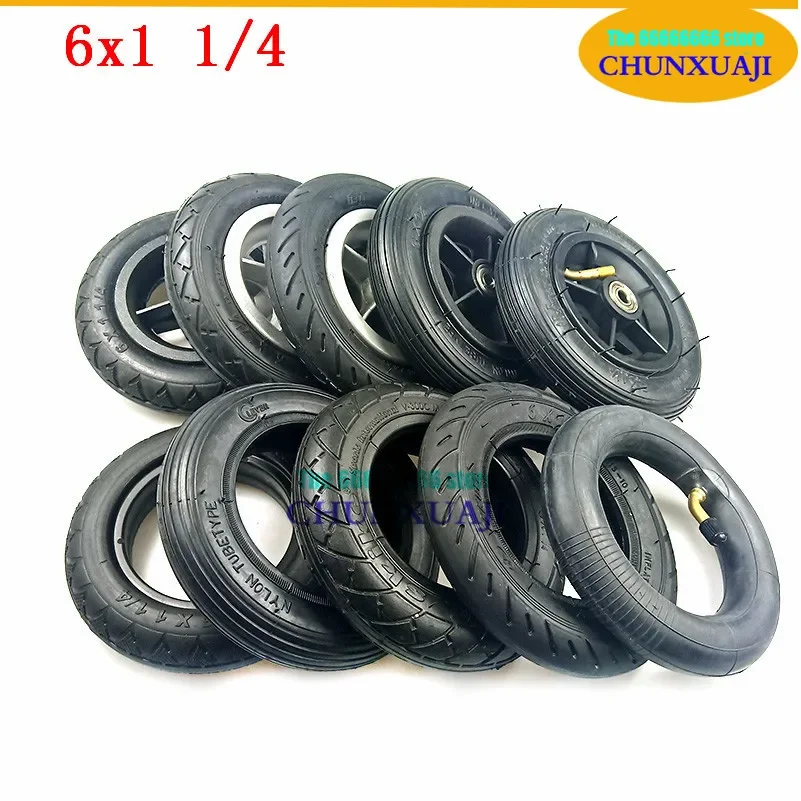 150MM Wheels 6x1 1/4  Solid / Inflation Tires Inner Tube for Folding Bicycle Electric Scooter 6 Inch Mini Surfing Scooter Tyre