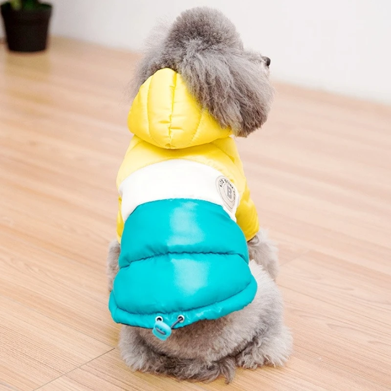 Winter Padded Dog Down Jacket Warm Soft Dog Clothes Fashion Puppy Jacket Cute Solid Cat Coat Pet Outfits French Bulldog Clothes