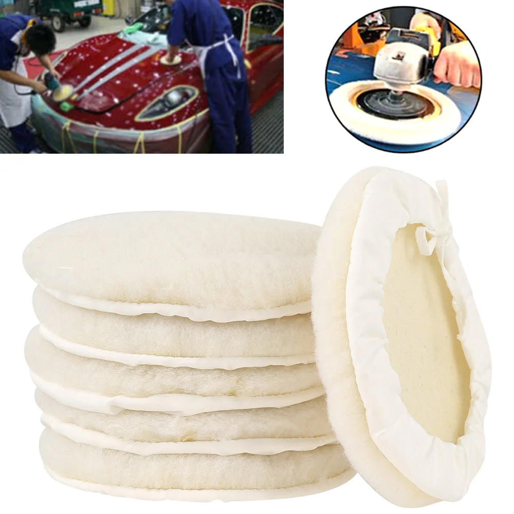 7 Inch Buffing Pads Polishing Bonnet Buffing Polishing Pads Synthetic Lambs Wool Car Bonnet Buffer Polisher Pad for Car Glass