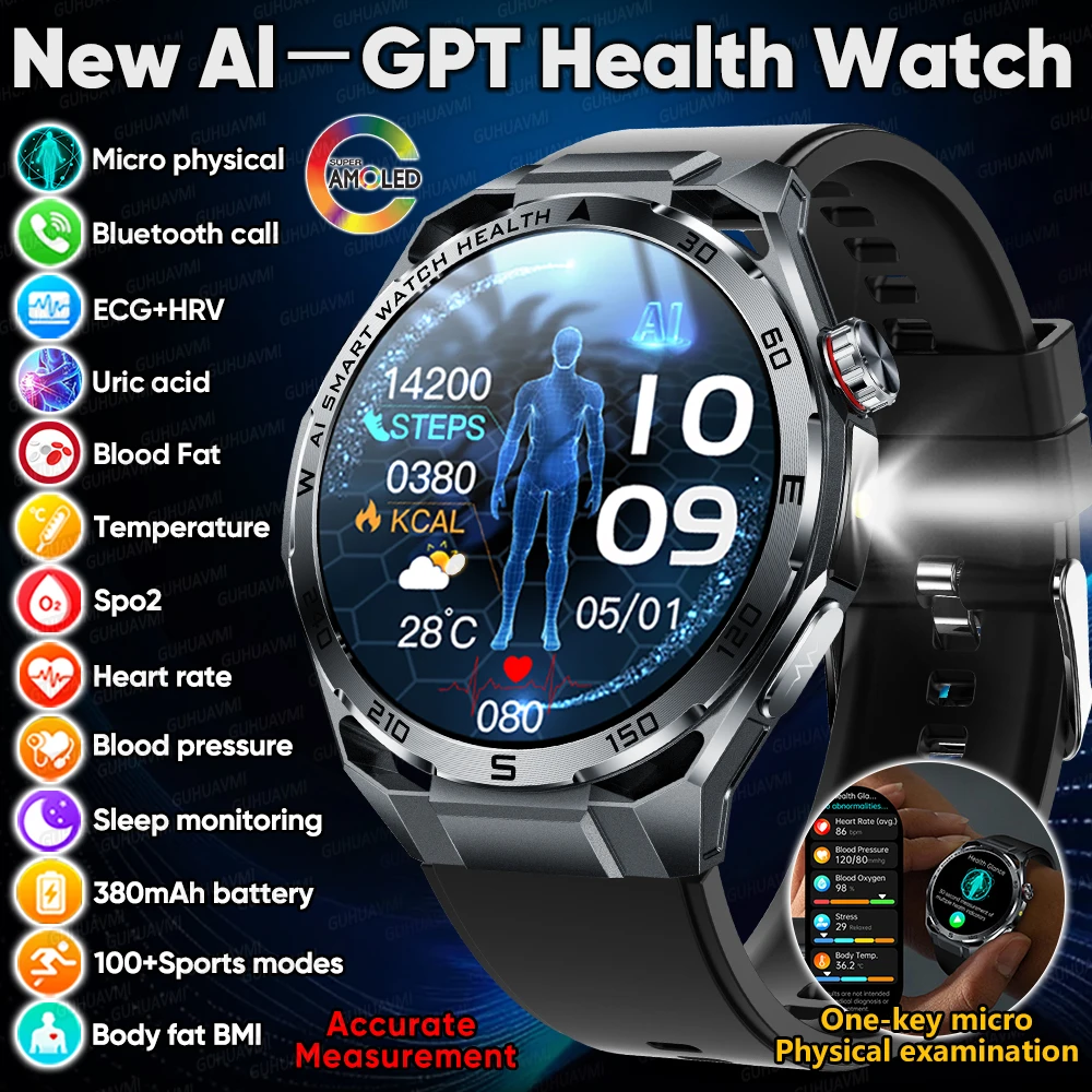 

Новые умные часы 2026 года с точной диагностикой на базе ИИ: анализ ЭКГ, состояния сердца, состава тела, артериального давления, уровня мочевой кислоты, Bluetooth-звонки