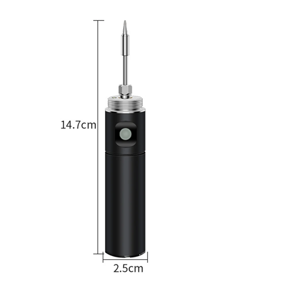 Cordless Soldering Iron USB Rechargeable Lightweight 147x25mm Aluminum Alloy Body 260C-420C Range with Battery Level Display