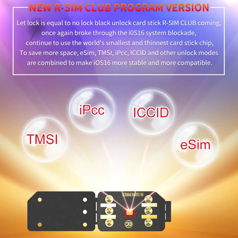 R-SIM18 CLUB rsim club R-SIMCLUB CPU Unlocking Card Sim Card Sticker For RSIM