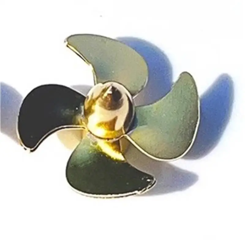 RC Boat Propeller, 4-Blades 15mm Scimitar Brass Prop for RC Simulation Boats (1PC Right Hand)