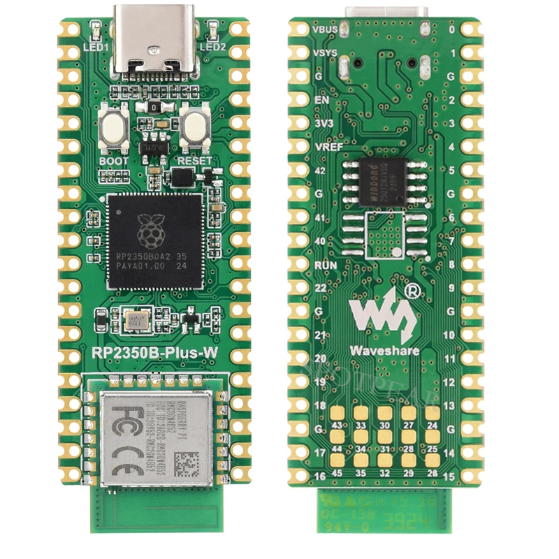 RP2350B Plus W開発ボード、Raspberry Pi無線モジュール2モジュール、WIFI4、BT5、16MBフラッシュ、RP2350Bチップ、Type-C搭載