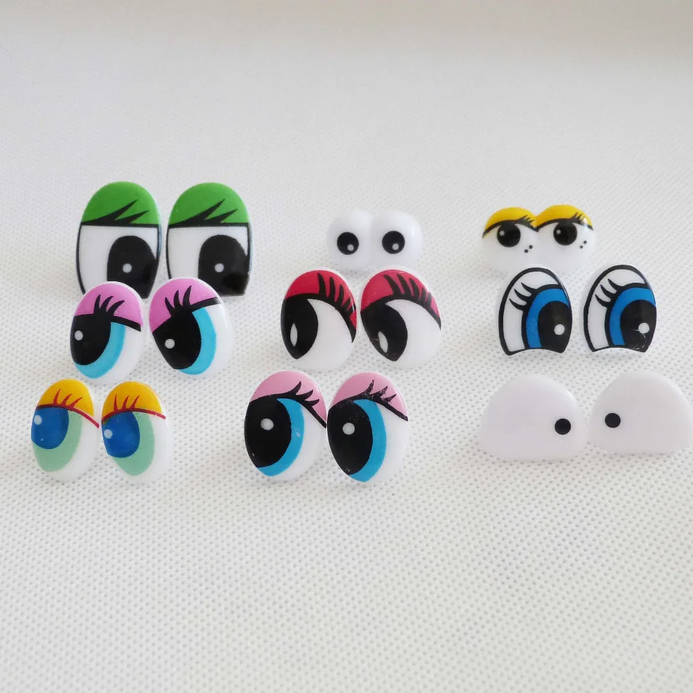 50pcs/lot new design comical plastic safety toy eyes & soft washer for diy plush doll findings--style option