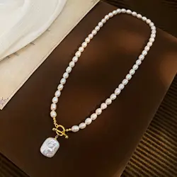 New Arrival High Quality 100% Natural Baroque Freshwater Pearl 14K Gold Filled Female Pendant Necklace Jewelry For Women Chains