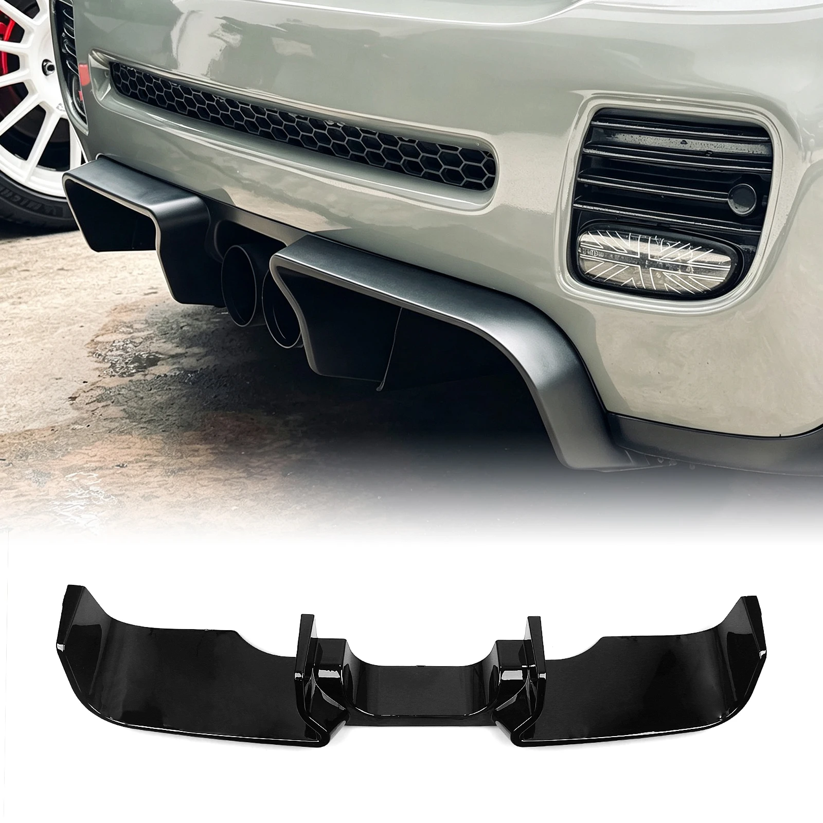 Glänzend/Matt Schwarz/Carbon-Optik Heckdiffusor für Mini R56 JCW 2-Türer 2007-2013 Heckspoiler Splitter Kit