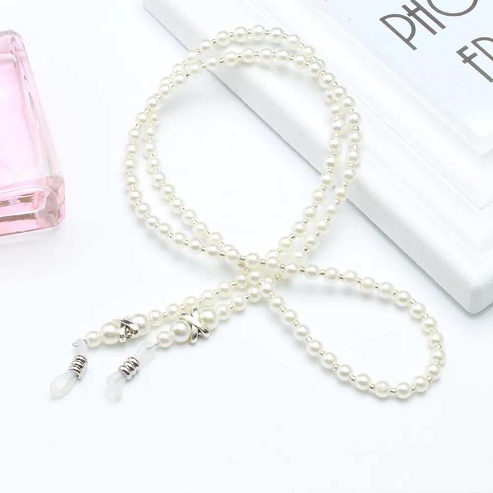 

2Pcs Pearl Eyeglasses Chain Fashion Eyewear Retainer Strap Glasses Holder Safety Cord for Sports Hiking Running