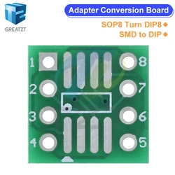 10 шт. SOP8 поворотный DIP8 / SMD для DIP IC адаптер разъем SOP8/TSSOP8/SOIC8/SSOP8 плата для DIP адаптер преобразователь пластина 0,65 мм 1,27 мм