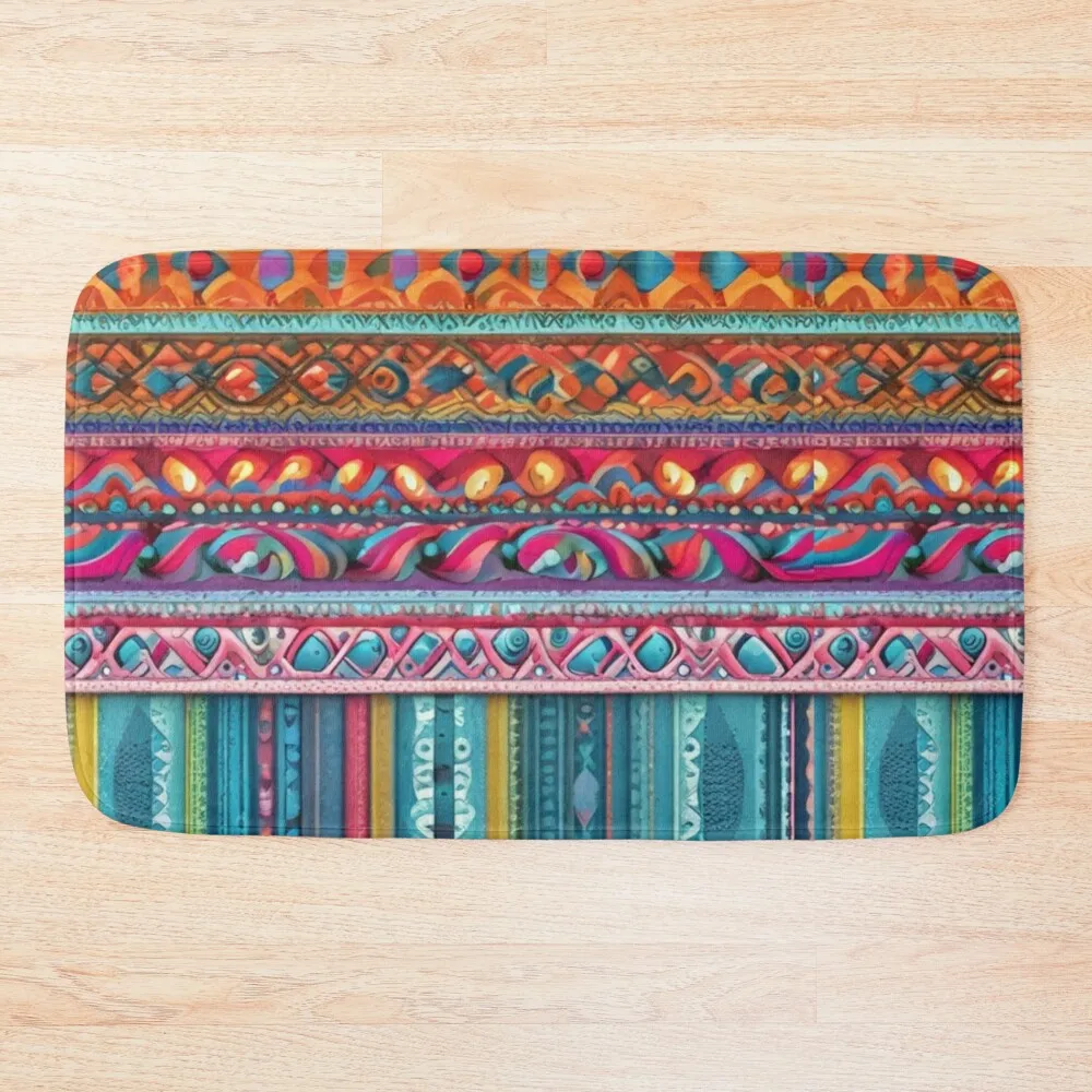 

Colorful Patterns Bath Mat Bathroom Floor Non-Slip Shower Mat