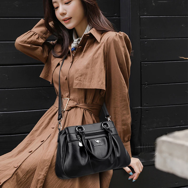 3 Layers Ladies Handbags Brand PU Leather Luxury Messenger Sac Designer Super Quality Shoulder Crossbody Shopper Bag for Women