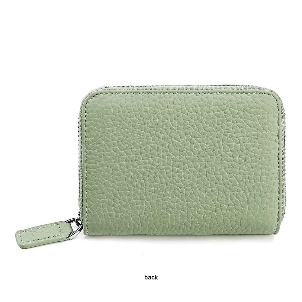 Versatile Thin RFID Protection Wallet Anti-splash Water Leather Organ Coin Purse Simple Classic Short Portable Card Bag School