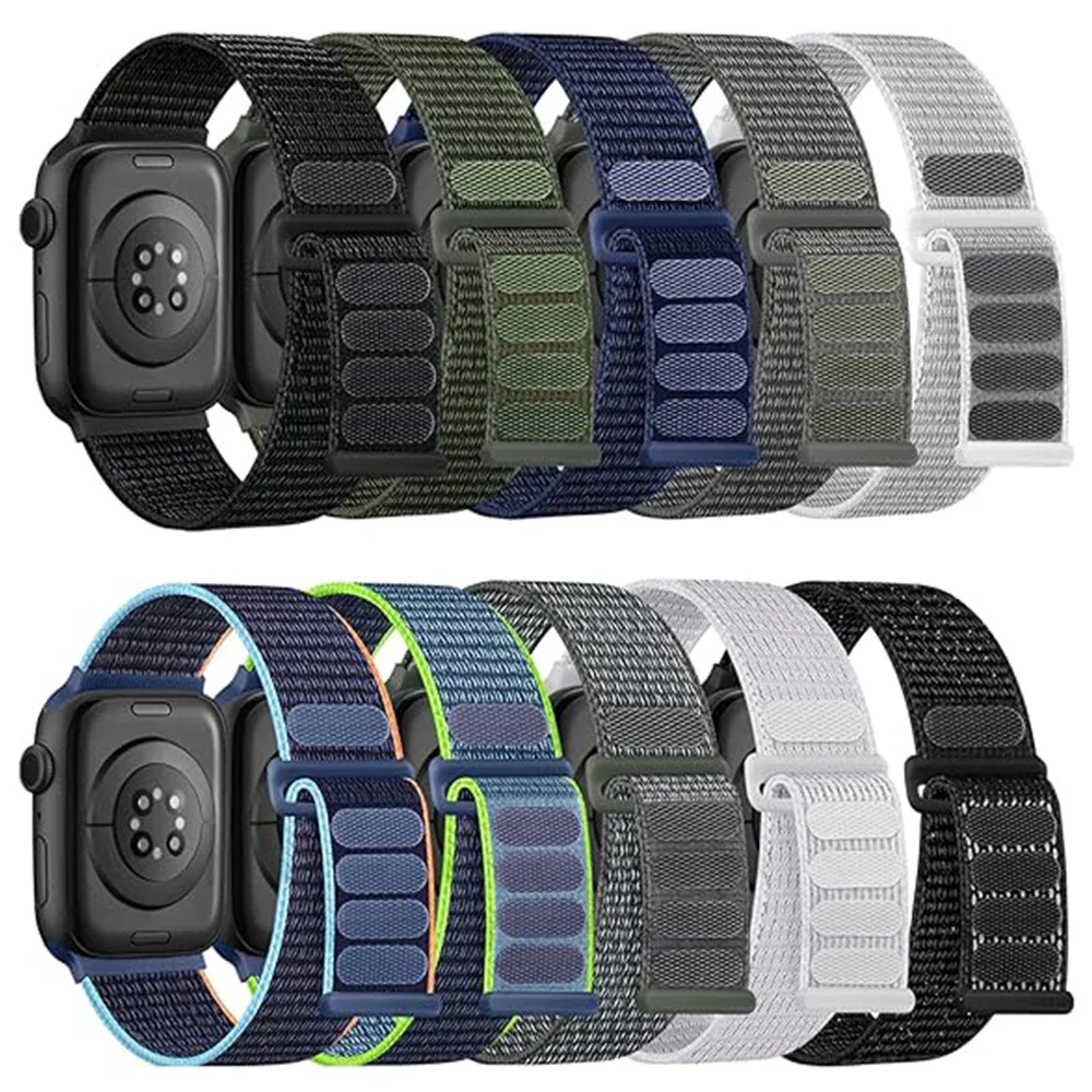 Nylon loop Strap For Apple Watch Band Ultra-2 49mm 44mm 40mm 45mm 41mm Sport pride Bracelet iwatch Series 9 8 se 7 6 5 4 3 bands