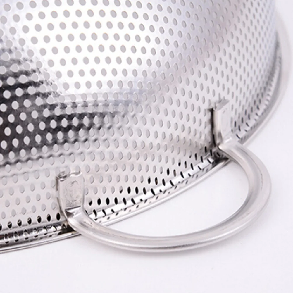 

Корзина для мытья фруктов и овощей из нержавеющей стали, сито для риса, дуршлаг, двойные ручки, сверхмощная, можно мыть в посудомоечной машине, 22,5 см, кухня