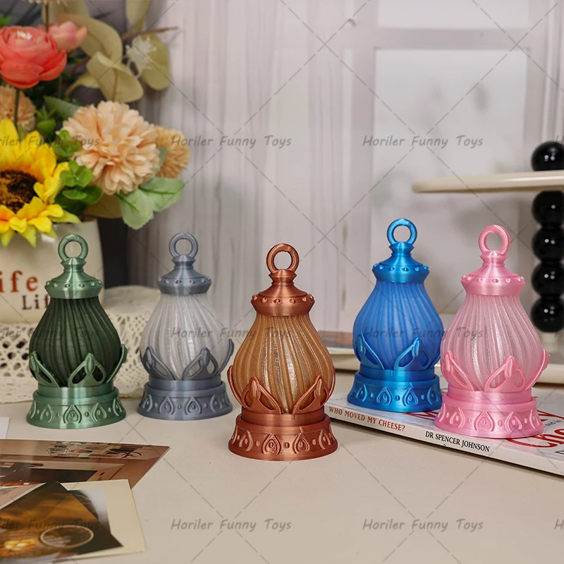 Mini Led Retro Leuchtende Lotus Laterne Simulation Cande Licht Nachtlicht Puppenhaus Miniatur Teelicht Kerzenhalter für Tischplatte