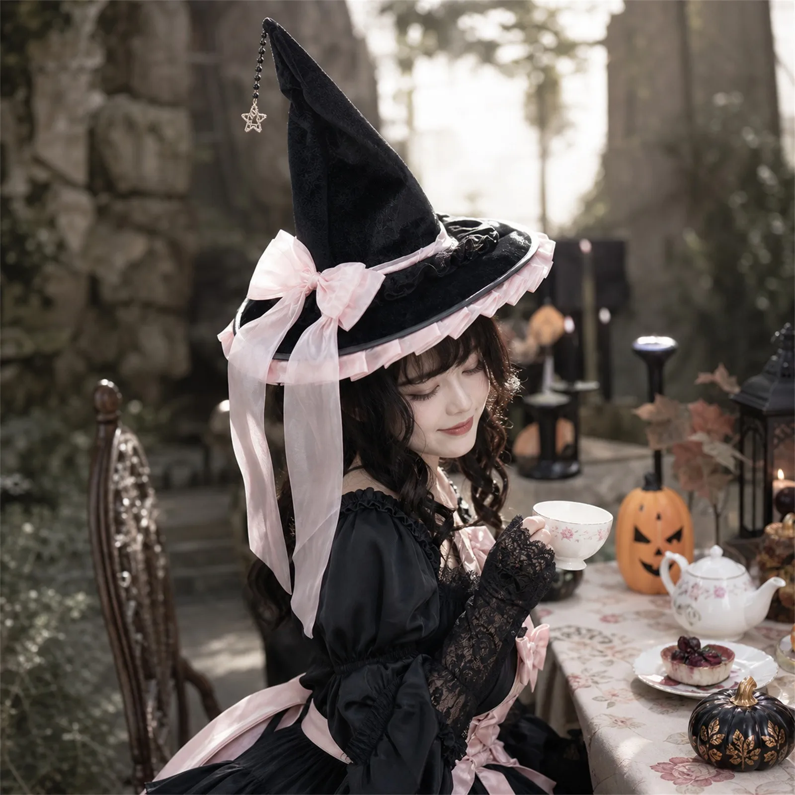 chapeau-de-sorciere-lolita-pour-halloween-avec-nœud-et-etoile-style-gothique-a-large-bord-chapeau-de-magicien-costume-cosplay-elegant-tendance-pour-fetes-cadeau-ideal-pour-tous-les-jours