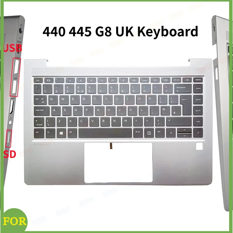For Probook 440 445 G8 G9 G10 US/RU/UK/LA/FR With Backlit Keyboard Palmrest Upper Cover Computer Replacement Part Accessories