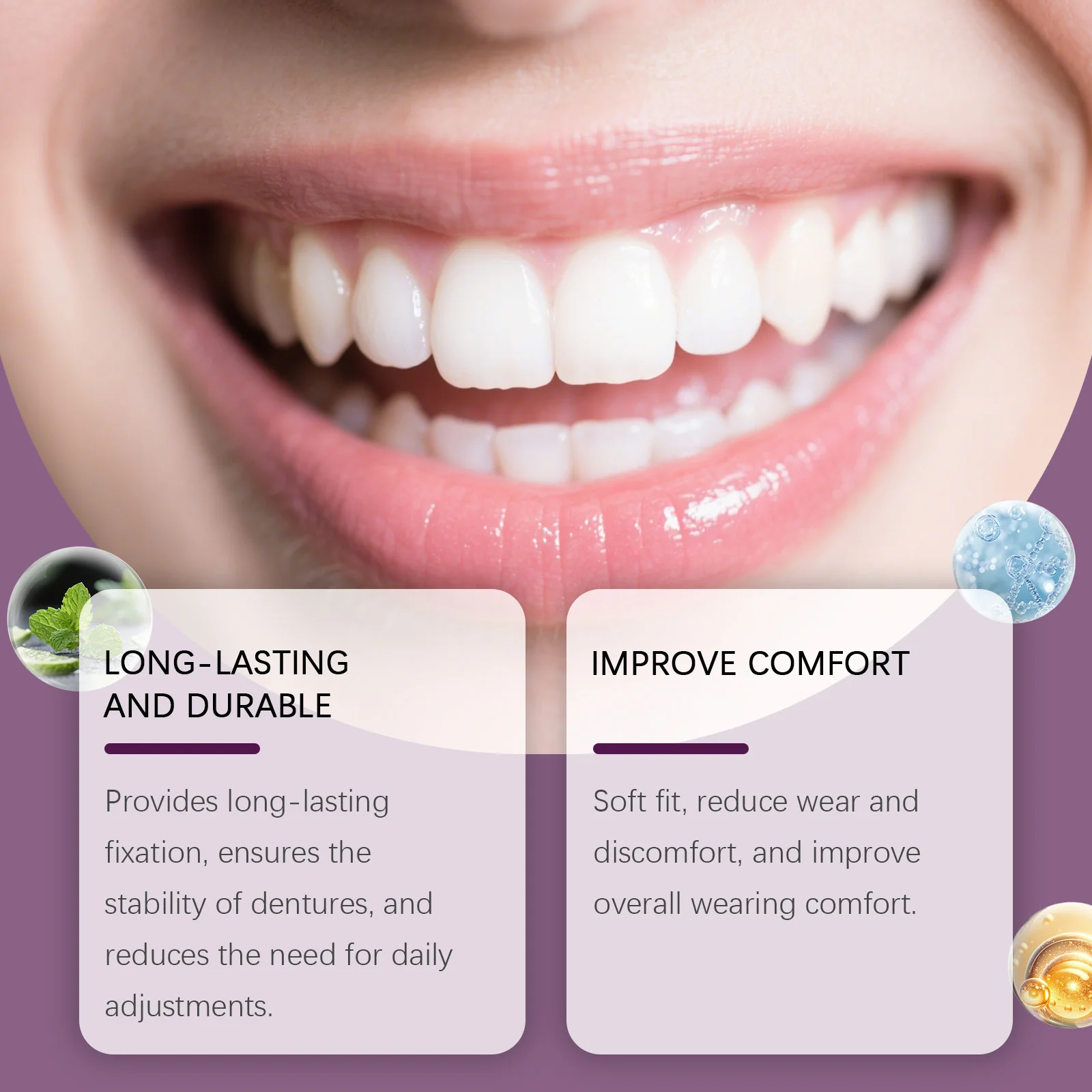 المواد اللاصقة المريحة لأطقم الأسنان الثابتة طقم أسنان من البلاستيك الحراري سيليكون صحة الفم الدائمة يمنع تخفيف طقم الأسنان العناية بالفم #5