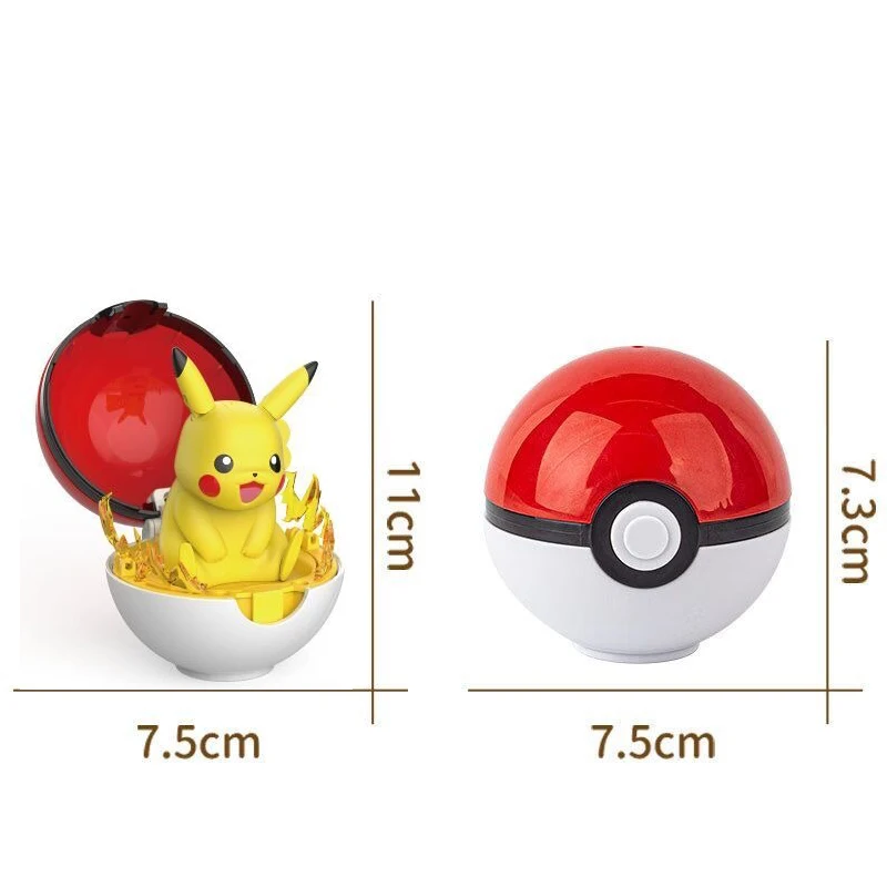 Pokemon Action Figure Transformation Pokeball Pikachu Jigglypuff Scorbunny Scalable Anime Figure Doll Model Christmas Toys Gifts