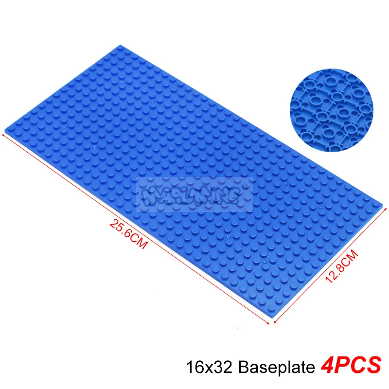 Marumine 4 Stück 16 x 32 doppelseitige Grundplatte 3857 kompatibles klassisches Baustein-Zubehör, MOC-Modell, Montage, Grundplatine, Teil