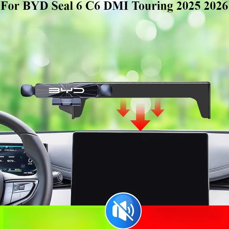 

Для BYD Seal 6 C6 DMI Touring 2025 2026 Автомобильный Стайлинг Держатель для мобильного телефона Крепление для экрана Гравитационный кронштейн Подставка Модифицированные аксессуары