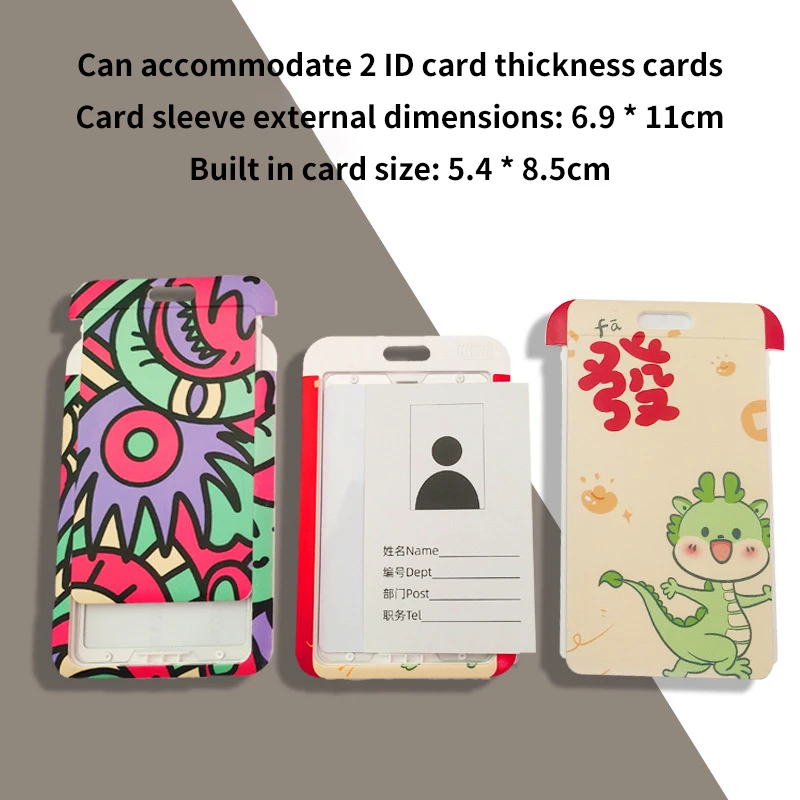 Flower Butterfly Card Holder With Telescopic Spring Rope Student Bus Subway Meal ID Holders Protection Anti-lost Card