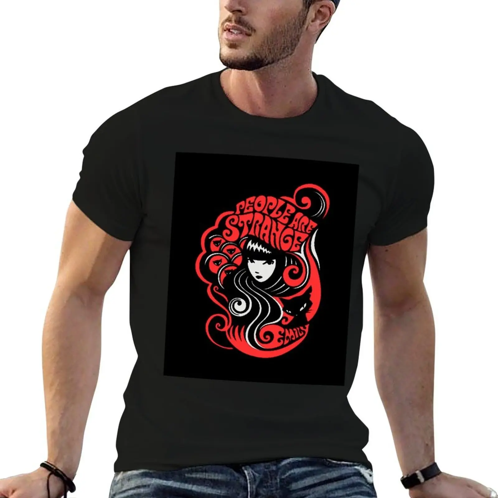 

people are strange Poster T-Shirt men t shirt cotton 100% t shirts for man graphic vintage t shirts for man cotton T-shirt