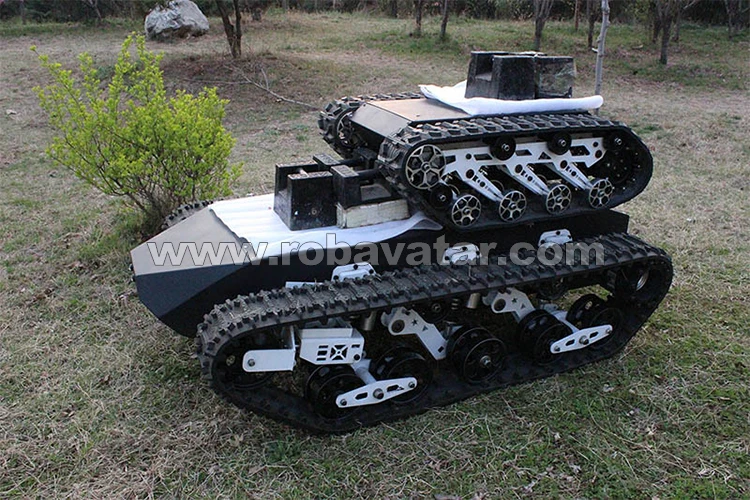 Manufacturer Tracked Firefighting Inspection Robots Chassis 200kg Payload Personal Transportation Robot Crawler Robotic Vehicle