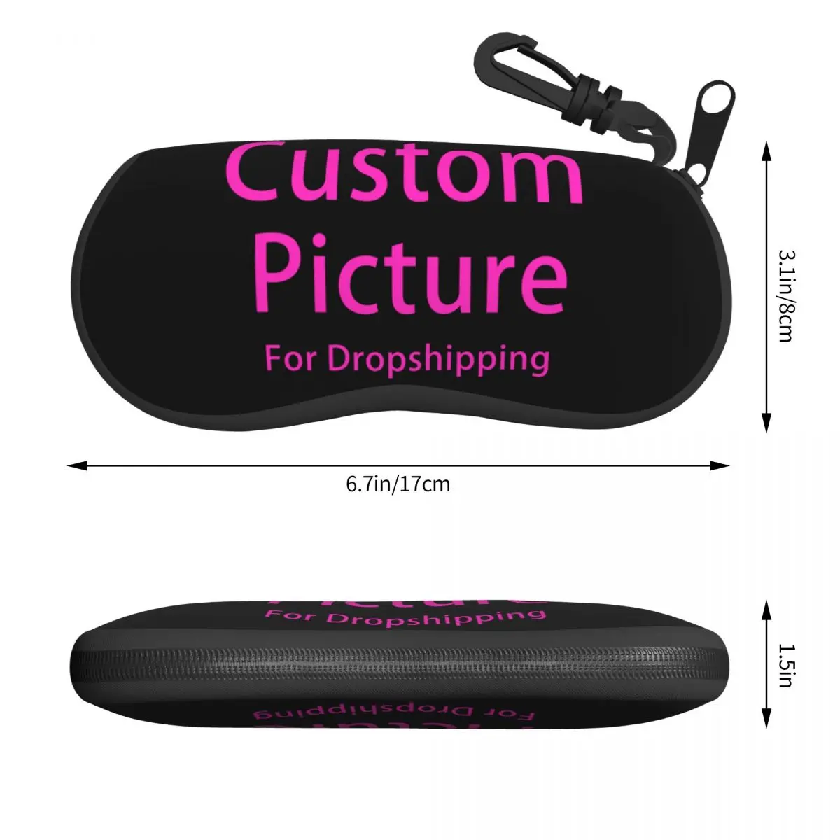 Personalized Custom Photo Logo Sunglasses Case Neoprene Zipper Customized DIY Print Shell Eyeglass Case Protective Box Glasses