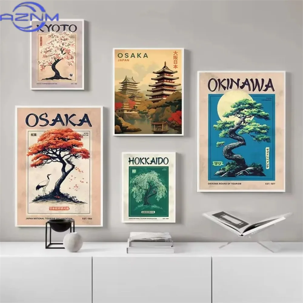 Japan Travel Poster Prints for Living Room Home Decor Japanese Cities Landmarks of Tokyo Landscape Canvas Painting Wall Art Gift