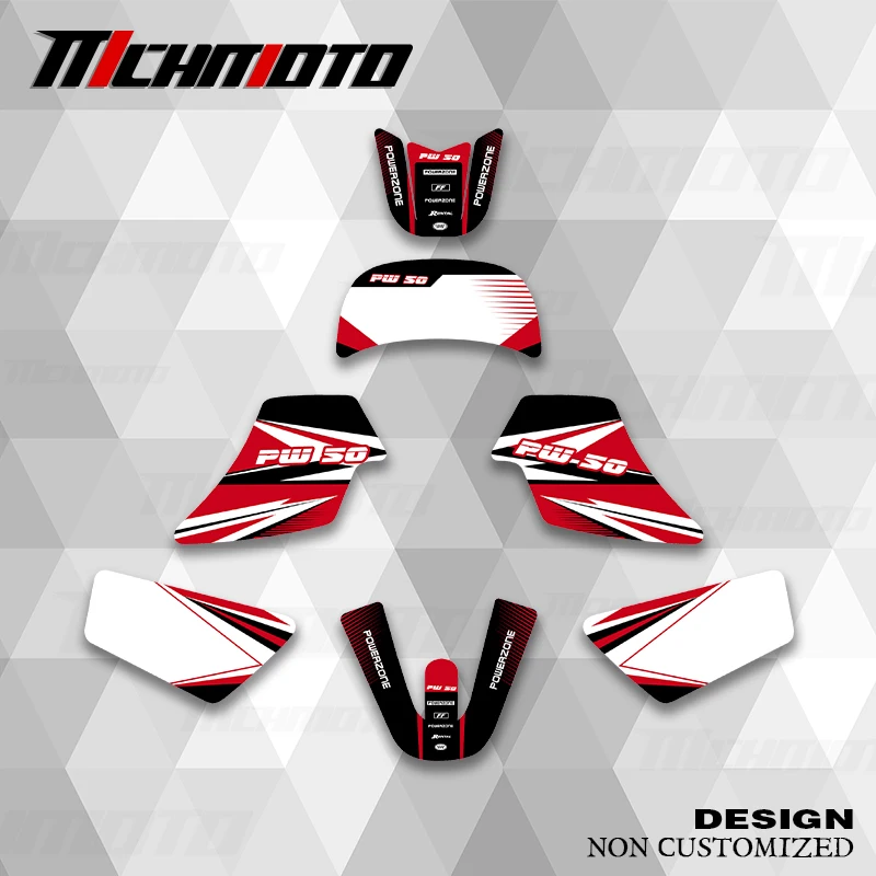 

Комплект MCHMFG для Yamaha PW50 PW 50, полный комплект мотоциклетной графики, фоновые наклейки, наборы наклеек, графика для пит-байка