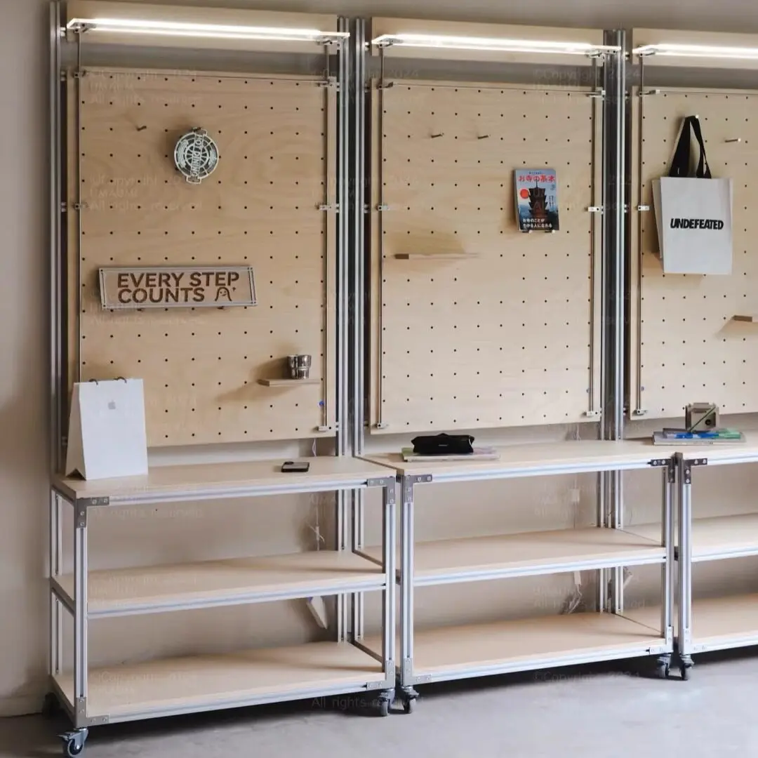 

Birch Ocean Plate Aluminum Profile Display Cabinet Simple Modern Display Rack Sample Cabinet Hole Plate Display Cabinet Shelf