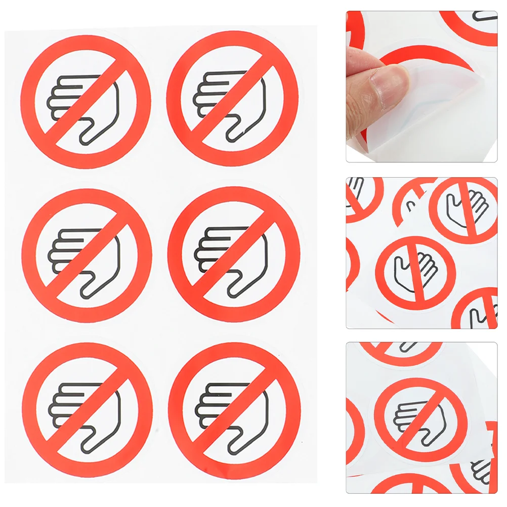 

6 Pcs Safety Sign Stickers Dont Touch Baby Door Not Cellphone Vinyl Label Enter Signs Car