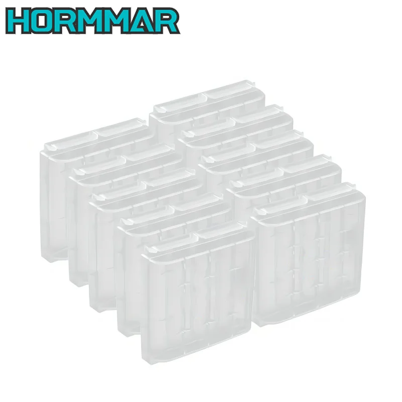 10PC 4Slots AA AAA Battery Storage Box Hard Plastic Case Cover Holder Protecting Case With Clips For AA AAA Battery Storage Box