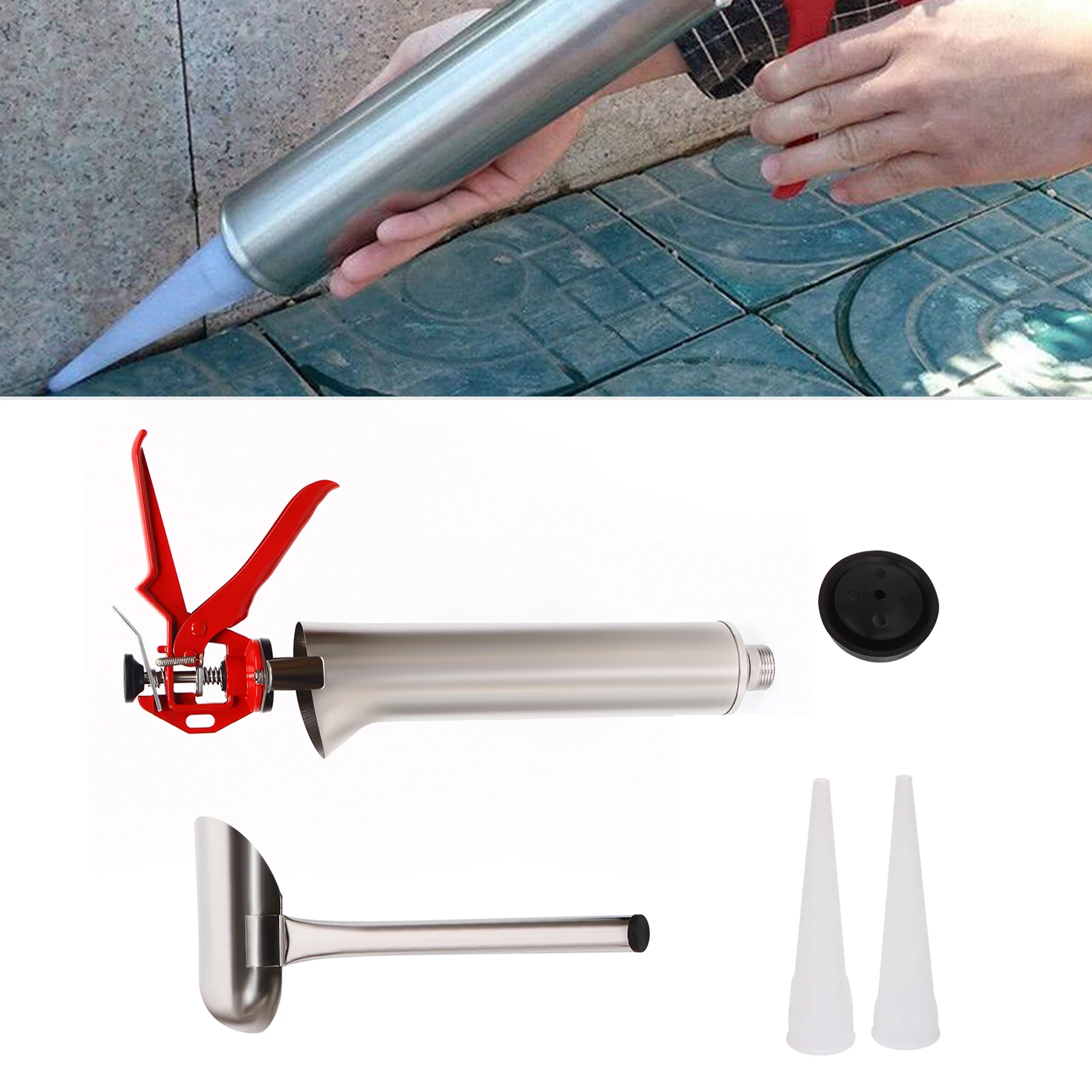 

Mortar Pointing Grouting Gun, Cement Grout Mortar Spray Gun Plastic Nozzle Rubber Plunger Applicator Tool Sprayer Applicator