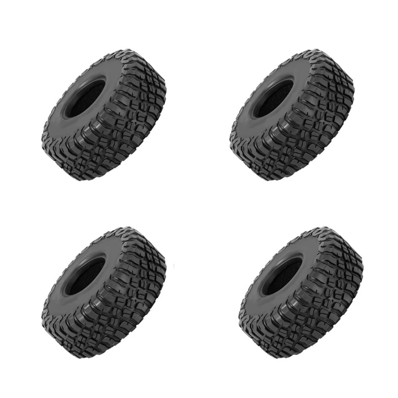 4PCS 1.9inch Rubber Mud Wheel Tyre Crawler Truck Tires with Foams Insert for 1/10 Rock Crawling Off-Road Car