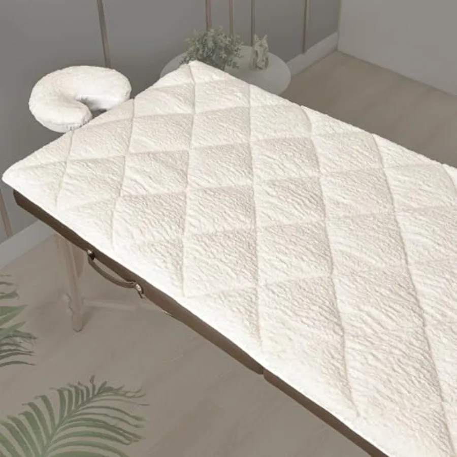 

Double-Sided Massage Table Pad, Plush Fleece and Microfiber Cover, Soft Massage Bed Topper and Spa Cover, Ideal Table Accessori