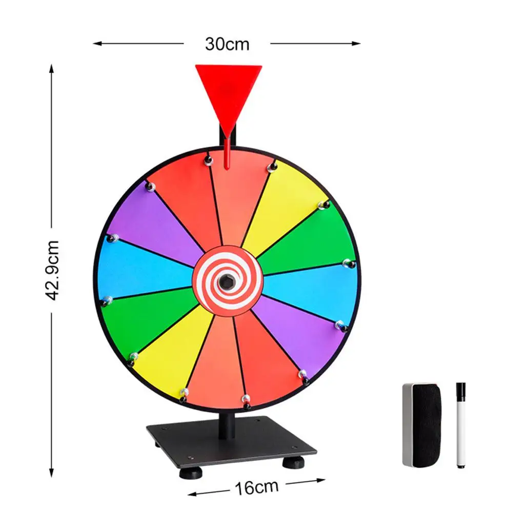 12" Heavy Duty pinning Prize Wheel Editable for Parties Trade Shows Carnival