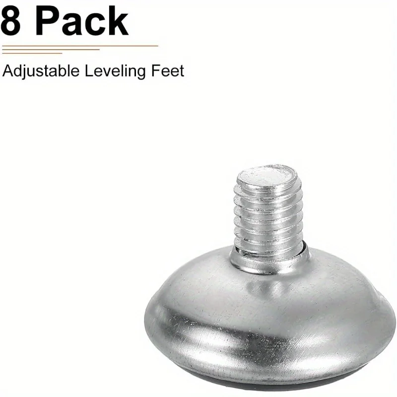 8Pack Adjustable Leveling Chair Leg Feet Furniture Mat Screw-in Base Sofa Bed Cabinet Table Floor Protector Anti-slip Pad