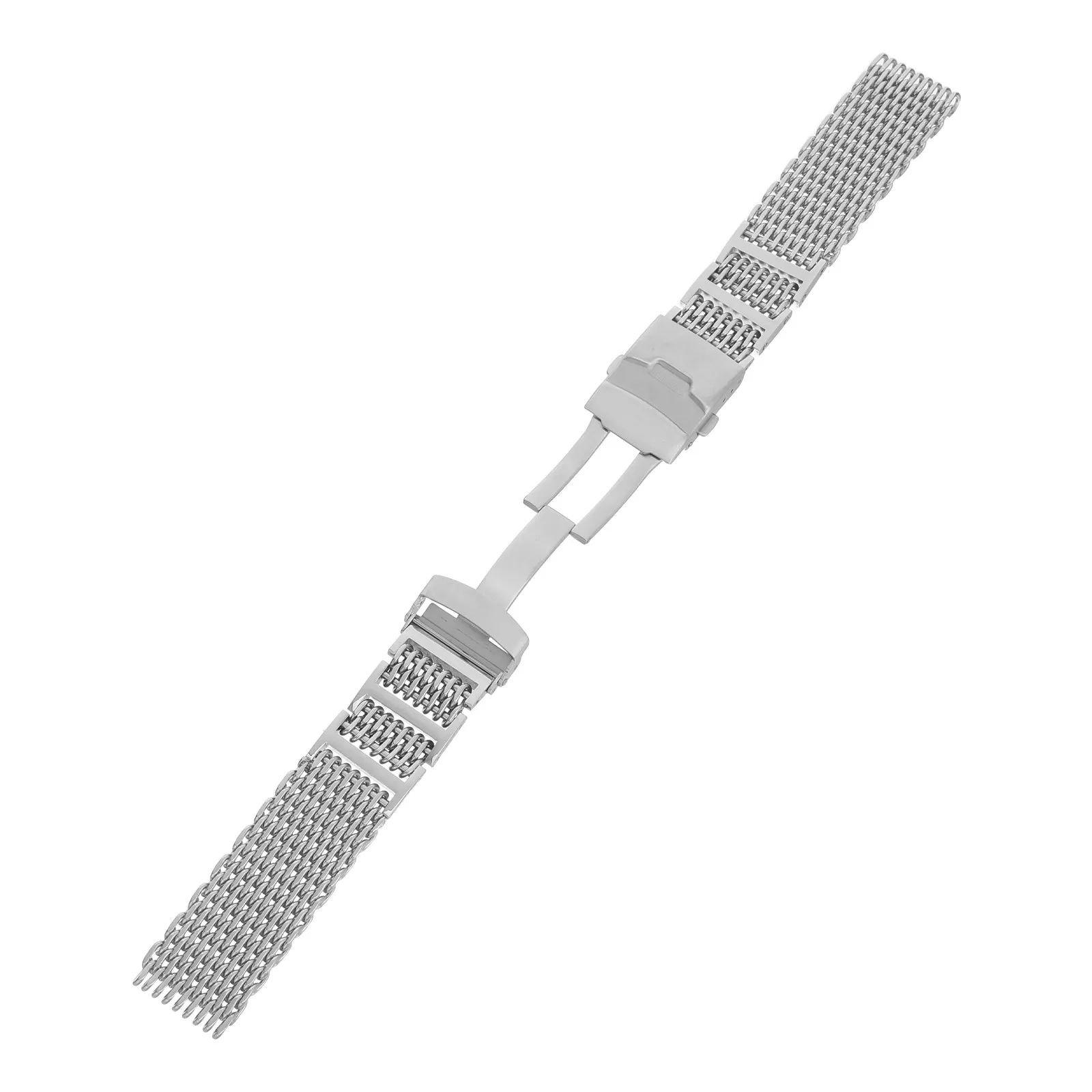 

Металлический браслет для часов 22 мм из нержавеющей стали, сетчатый, в стиле Shark Mesh, элегантный сменный ремешок для любых часов, серебристый