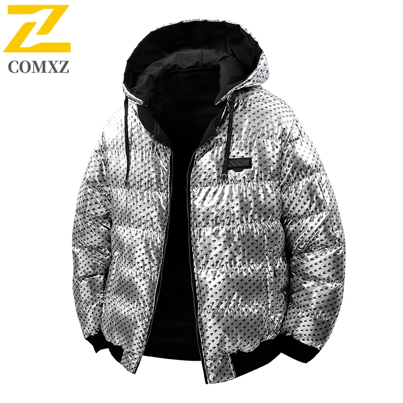 2025 جديد الرجال سترة قطن كامو العصرية تنوعا سميكة الباردة برهان الدافئة مقنعين أسفل سترة في الهواء الطلق ملابس شتوية غير رسمية سترة
