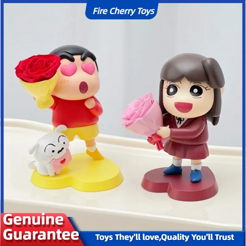 

New Crayon Shin-Chan Blind Box Flower World Eternal Life Flower Handmade Trendy Toy Ornament Anime Figurine Decor Kawaii Gift