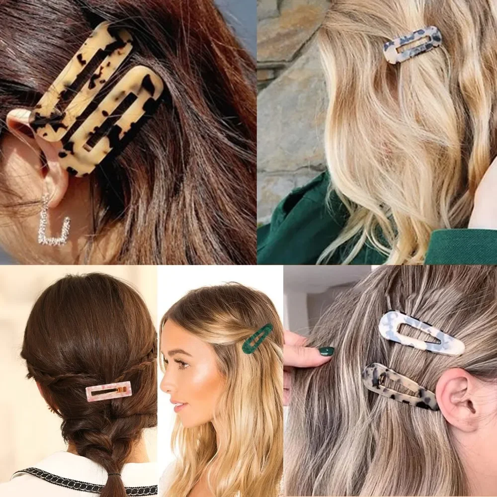 مجموعة مشابك شعر رخامية من الراتنج الأكريليك مكونة من 12 قطعة، مشابك شعر لؤلؤية مزخرفة، دبابيس شعر مزخرفة جميلة، أغطية رأس