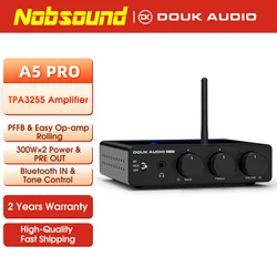 Nobsound Bluetooth Receiver HiFi TPA3255 Power Amplifier Desktop Digital Amp Stereo Audio Amp with Tone Control