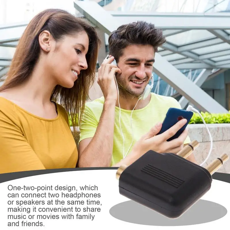Airplane Adapter For Headphones Double Portable Headphone Adapter Sturdy Compact Earbuds & Accessories Aviation Electronics For