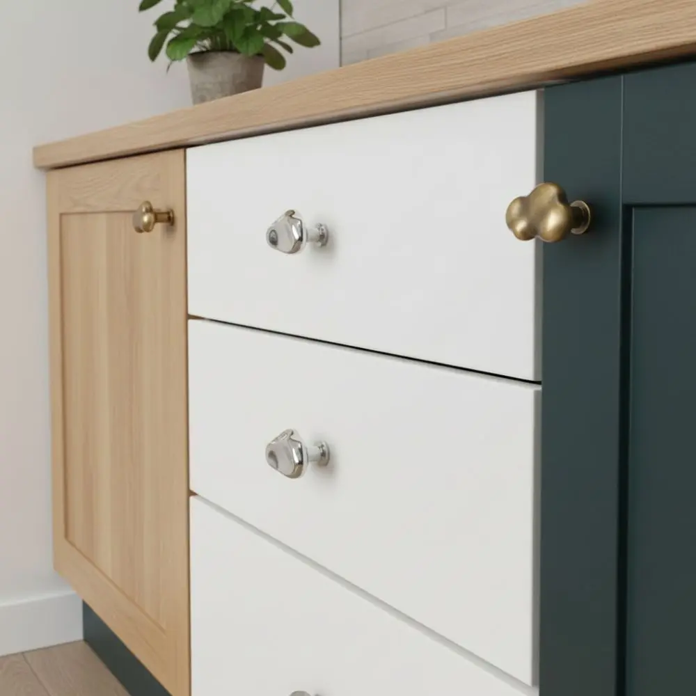 Zinc Alloy Cabinet Handles Solid Gold/Silver Furniture Handles Antique Style Nordic Vintage Wardrobe Handles Dresser Hardware