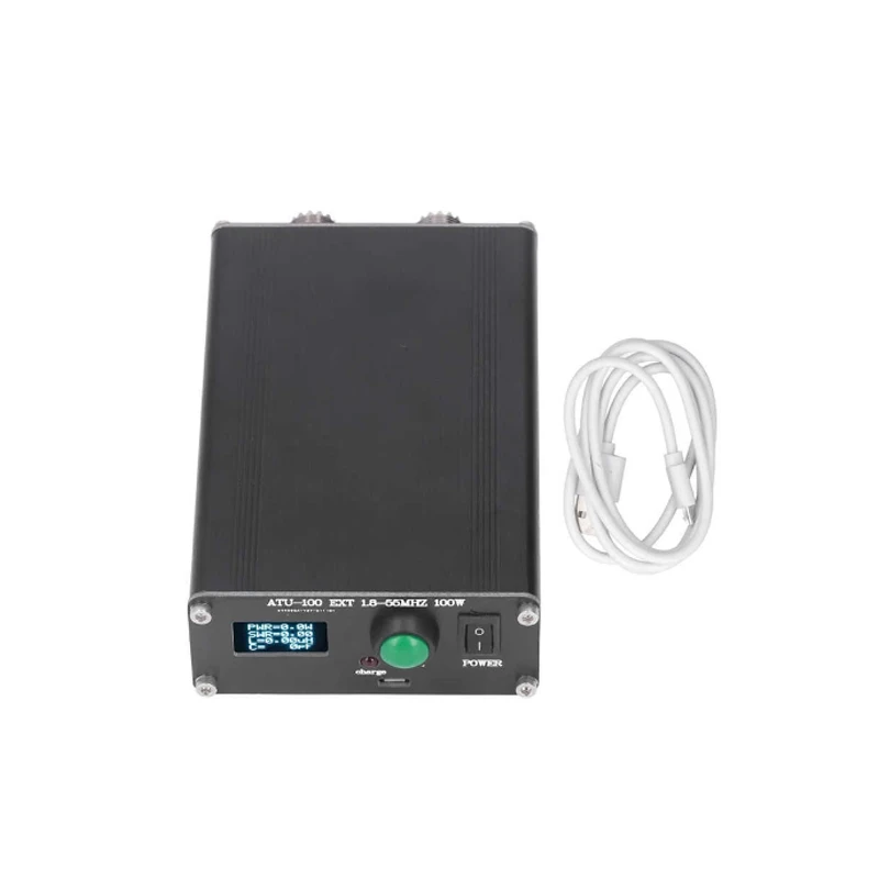 Módulo sintonizador de antena automático de 1,8-55 MHz 0,96 polegadas com caixa, recarregável ATU-100