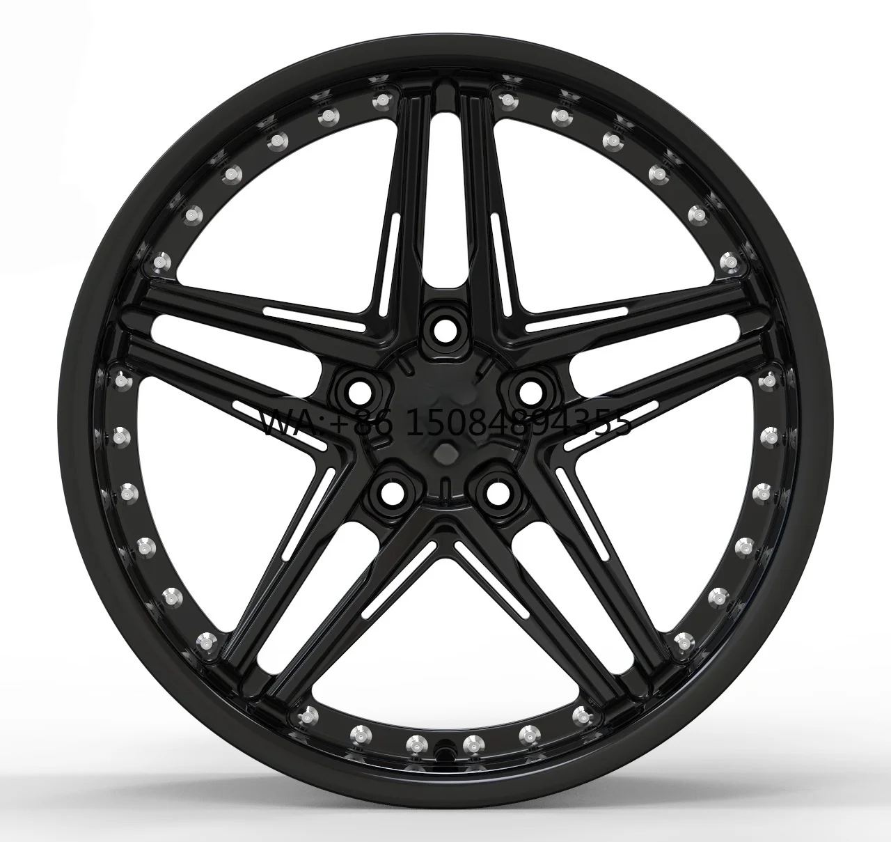 

Alloy Racing V1 Style 19x9.5 19x10.5 Five Spoke Black Finish New Bolt Design Forged Performance Wheels