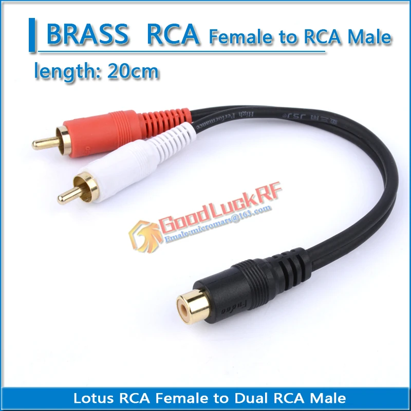 Hoge-Kwaliteit Lotus Rca Female Naar Dual 2 Rca Male Plug 20Cm Coaxiale Audio Adapter Coax Rf Converter adapters